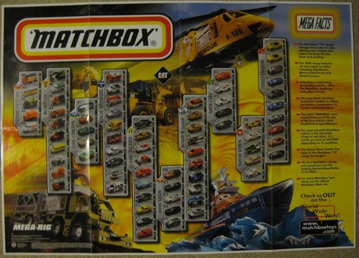 list of matchbox cars by year